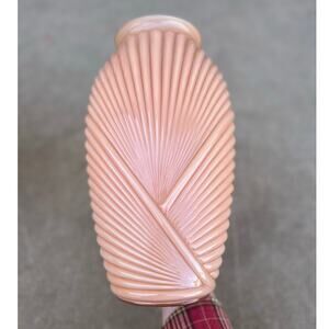 Vintage 1980's Anchor Hocking pink postmodern art deco vase